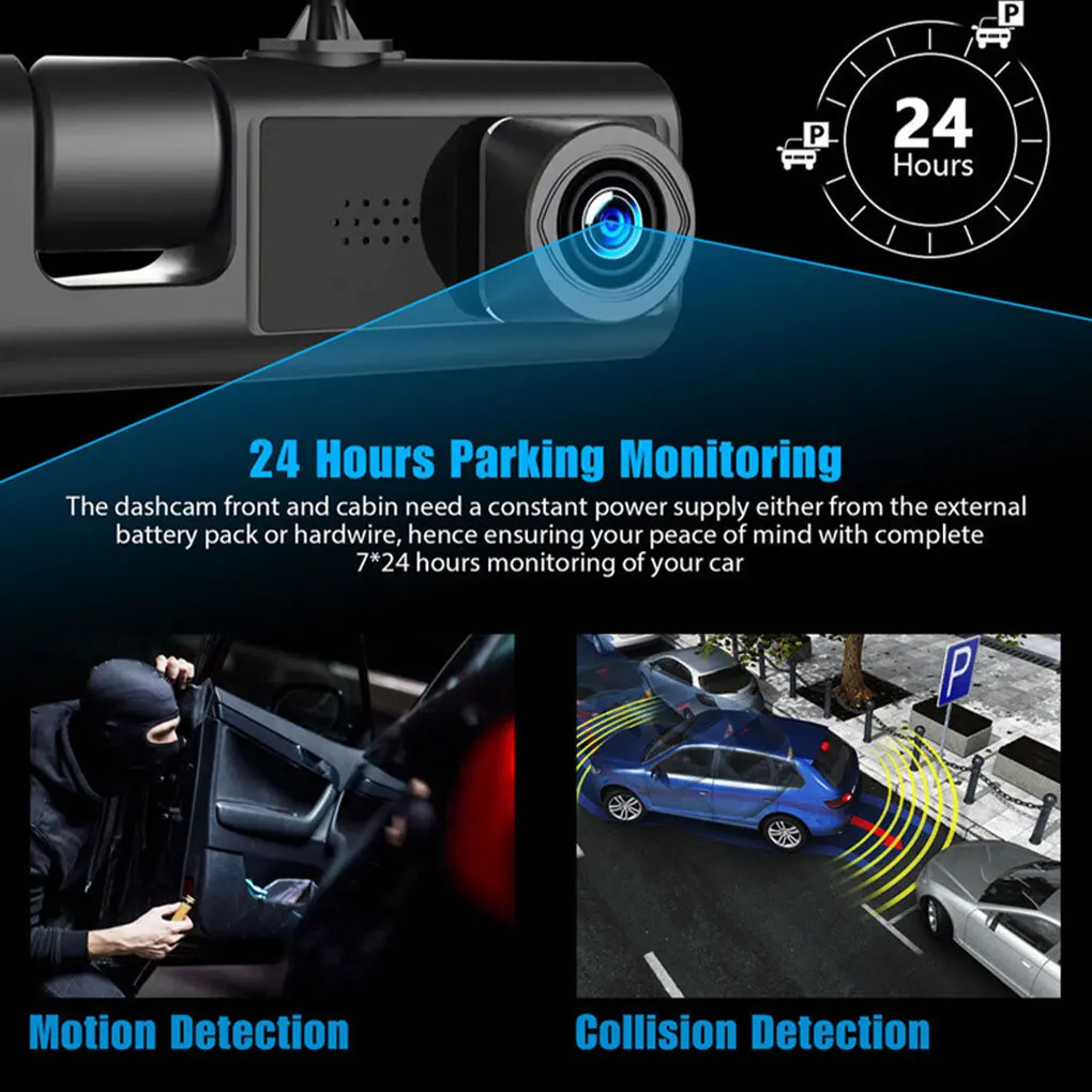 

ABS Car 1080P DVR Dash Cam Front Interior Rear Camera Driving Recorder Car Video Recorder Car DVR