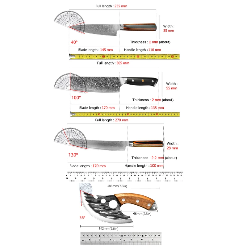 Damascus Steel Japanese Kitchen Slicer Sharp Butcher Boning Knife Forged Chef Knife for Cutting Meat Fruit Fish Kitchen Knives