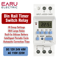 THC15A New type Din Rail 2 wire Weekly 7 Days Programmable Digital TIME SWITCH Relay Timer Control AC 220V 230V 12V 24V 48V 16A