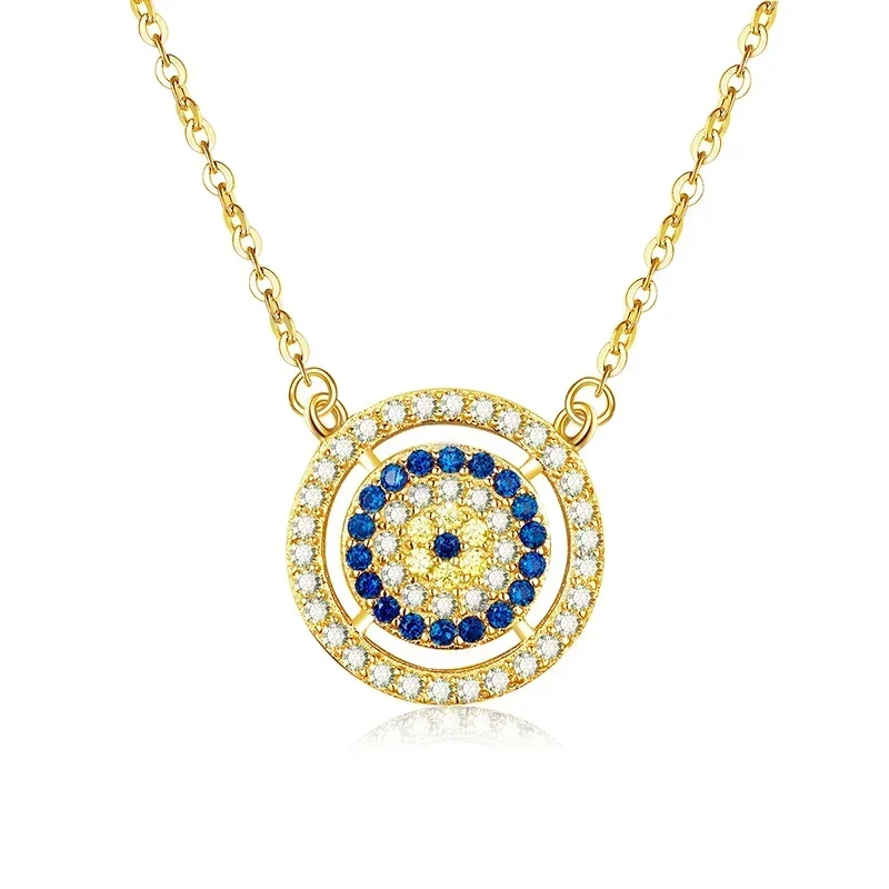 KALETINE Evil Eye Necklace Women Fashion 925 Sterling Silver  Blue Main Stone Lucky Necklace Turkey Jewelry Making