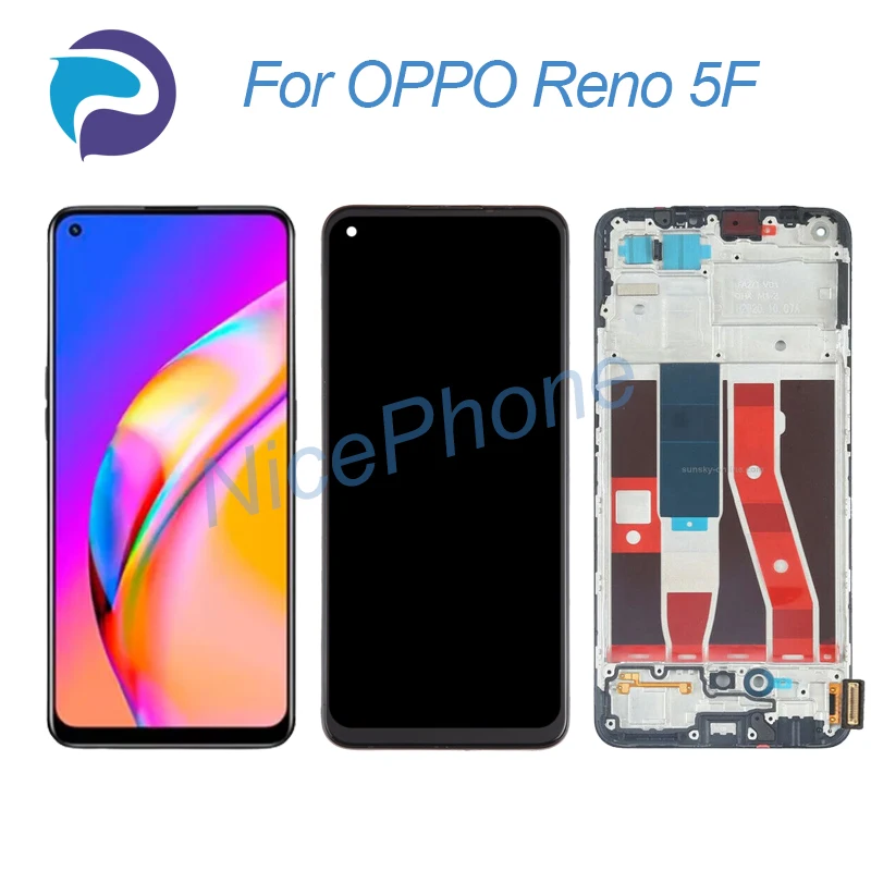 

Для OPPO Reno 5F ЖК-экран + сенсорный дигитайзер дисплей 2340*1080 CPH2217 Reno 5F ЖК-экран дисплей