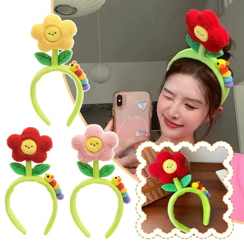 Flowers Hat Sunflowers Cute Girls' Hair Bands Spring Wear Gifts Flower Headband Sunflower Hair Summer H0U6