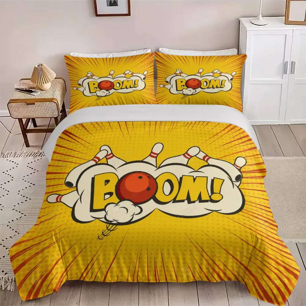 Bowling Ball Duvet Cover Single Twin Queen Size Cool Sport Gaming Bedding Set for Kids Boys Girls Modern Bowling Comforter Cover