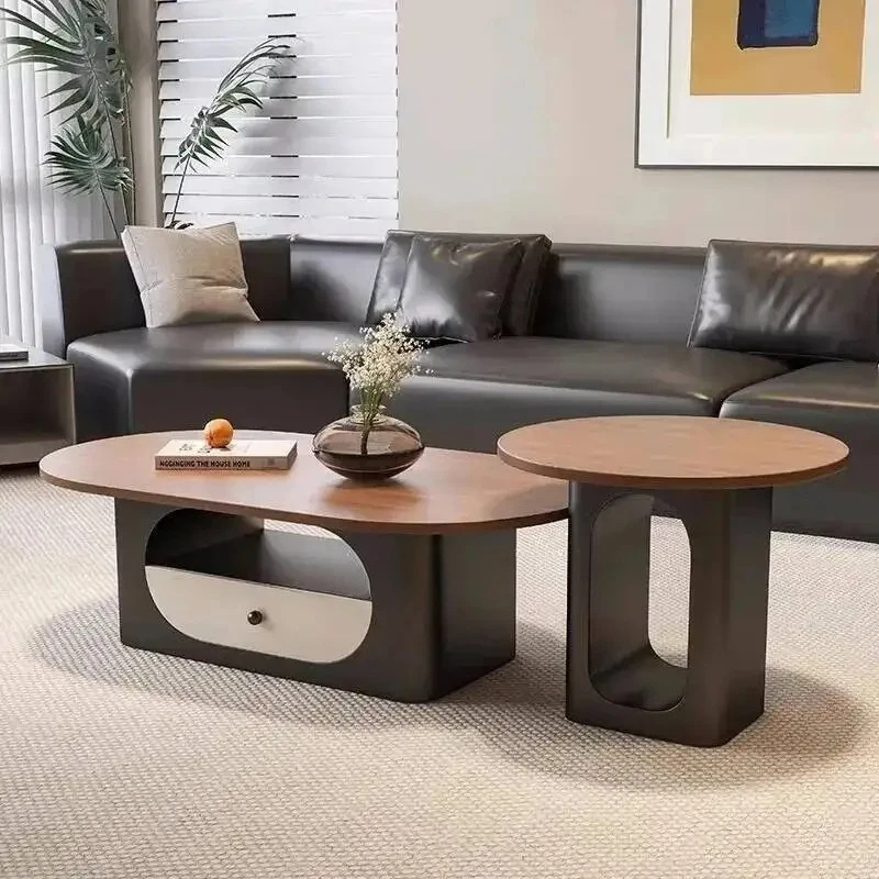 

M Design Гламурный простой журнальный столик средней длины для гостиной с выдвижными ящиками стола, винтажный модный журнальный столик для комнаты, мебель m