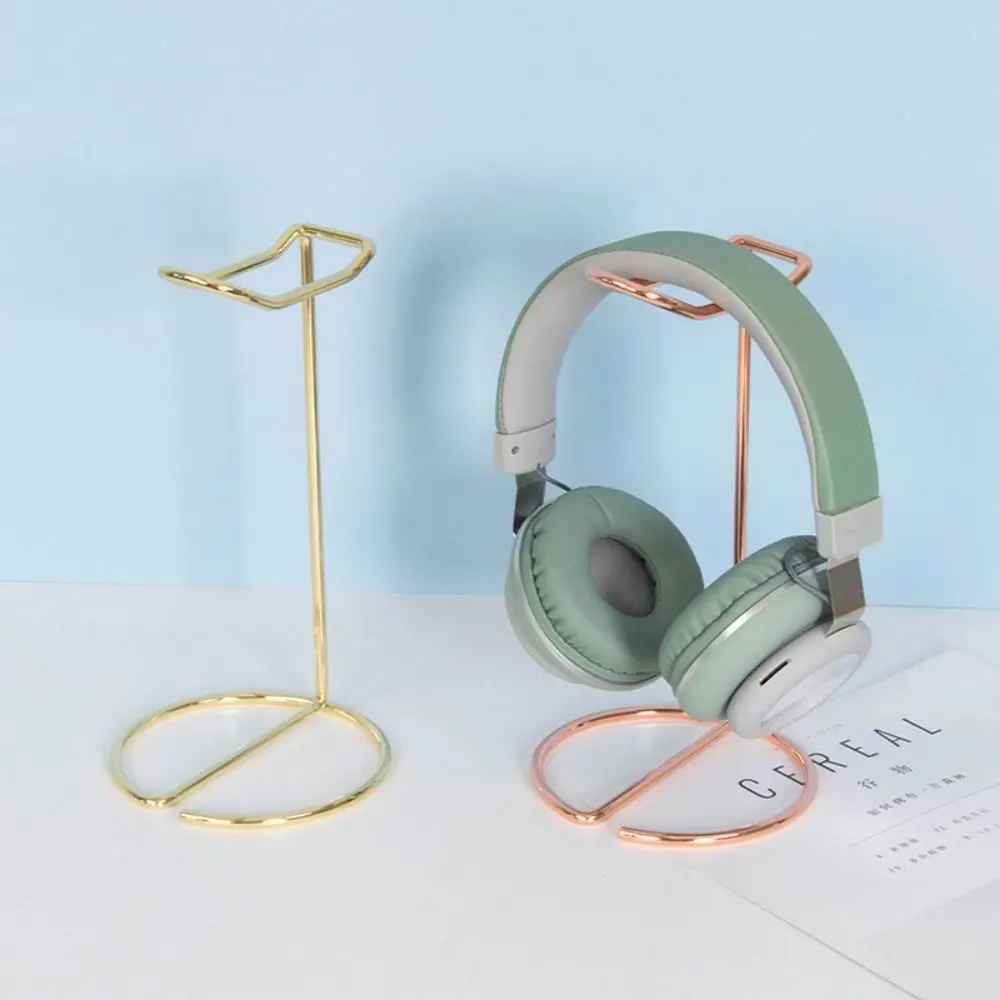 Minimalismus Kopfhörer Display Rack Kleiderbügel in Metall Roségold Headset Halter Desktop-Halter Kopfhörer Veranstalter Musik liebhaber