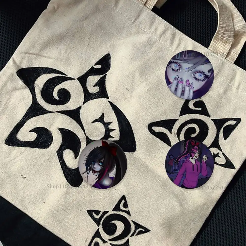 C-Creepypasta Killer Nina 58mm Badge Brooches on Backpack Clothes Handmade Round Enamel Pins for Jewelry