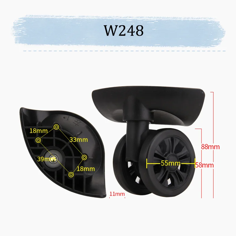 For W248 Professional Luggage Wheel Repair Kit - Durable 360° Swivel Wheels + Tool Installation