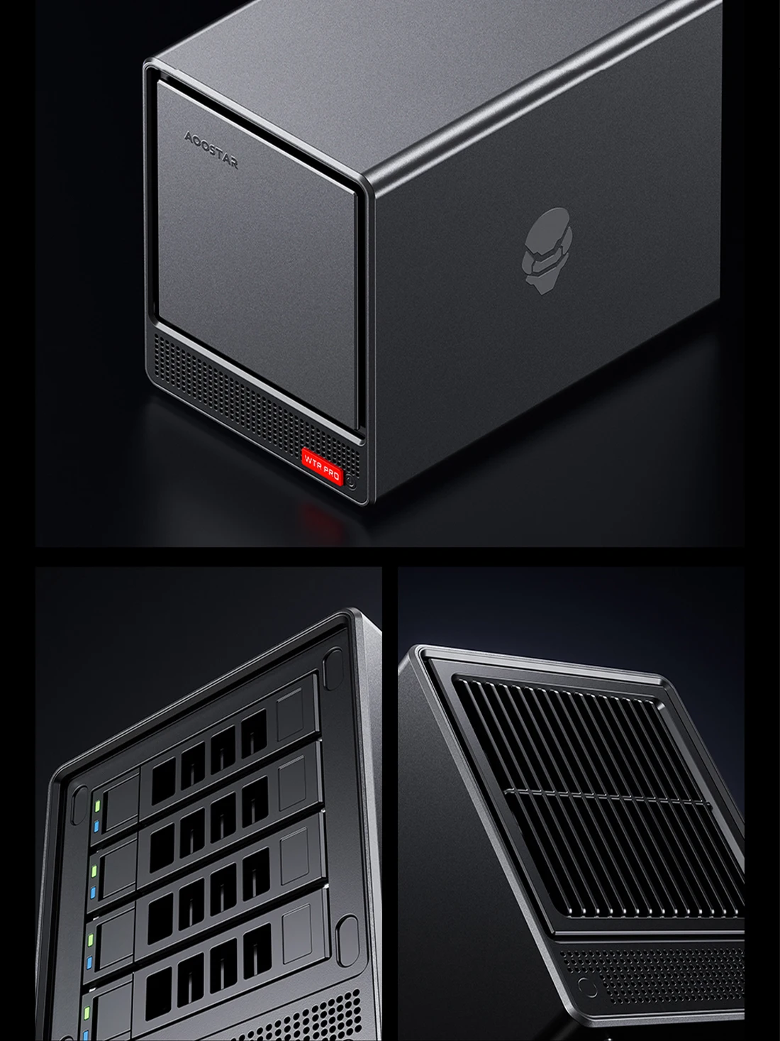 AOOSTAR WTR PRO AMD Ryzen 7 5825U Mini PC/NAS 8C/16T Dual 2.5G LAN 4 HDD Bays 4K Large Storage Triple Display Silent Cooling