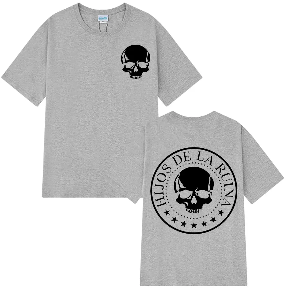 مغني الراب ناتوس واور هيبوس دي لا روينا الهيكل العظمي ألبوم Harajuku موضة عادية الاتجاه الصيف Pr تي شيرت نقي #5