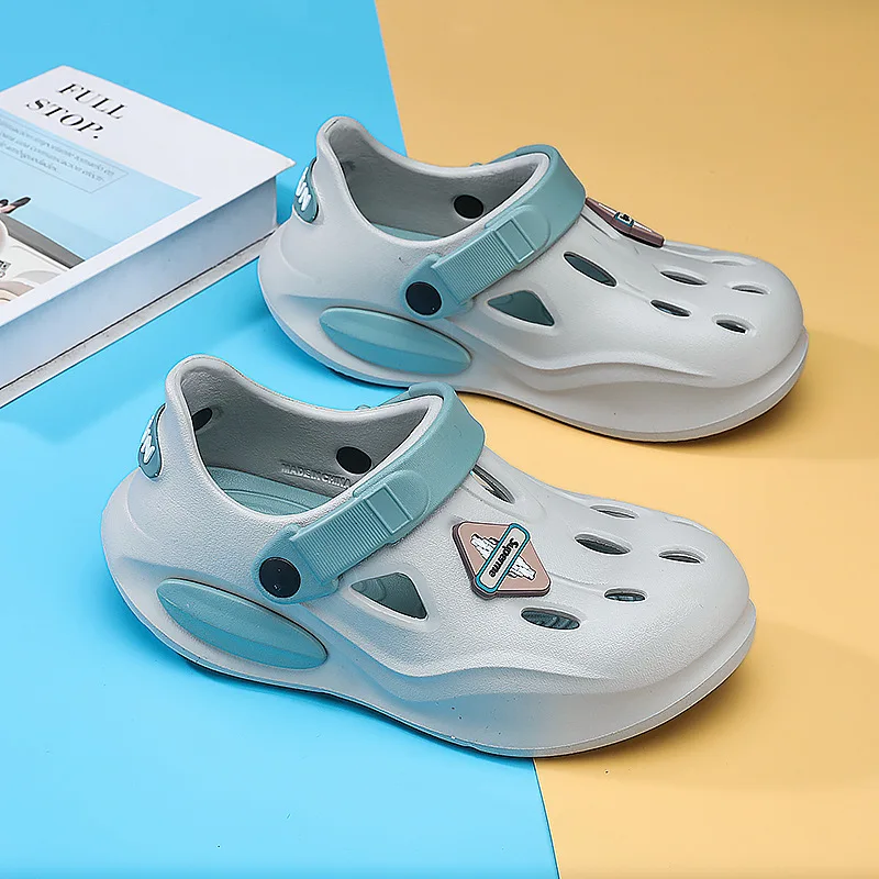 

Летние детские сандалии, детская обувь с отверстиями, тапочки, мягкая нескользящая дизайнерская детская обувь с отверстиями, песчаный пляж для мальчиков и девочек