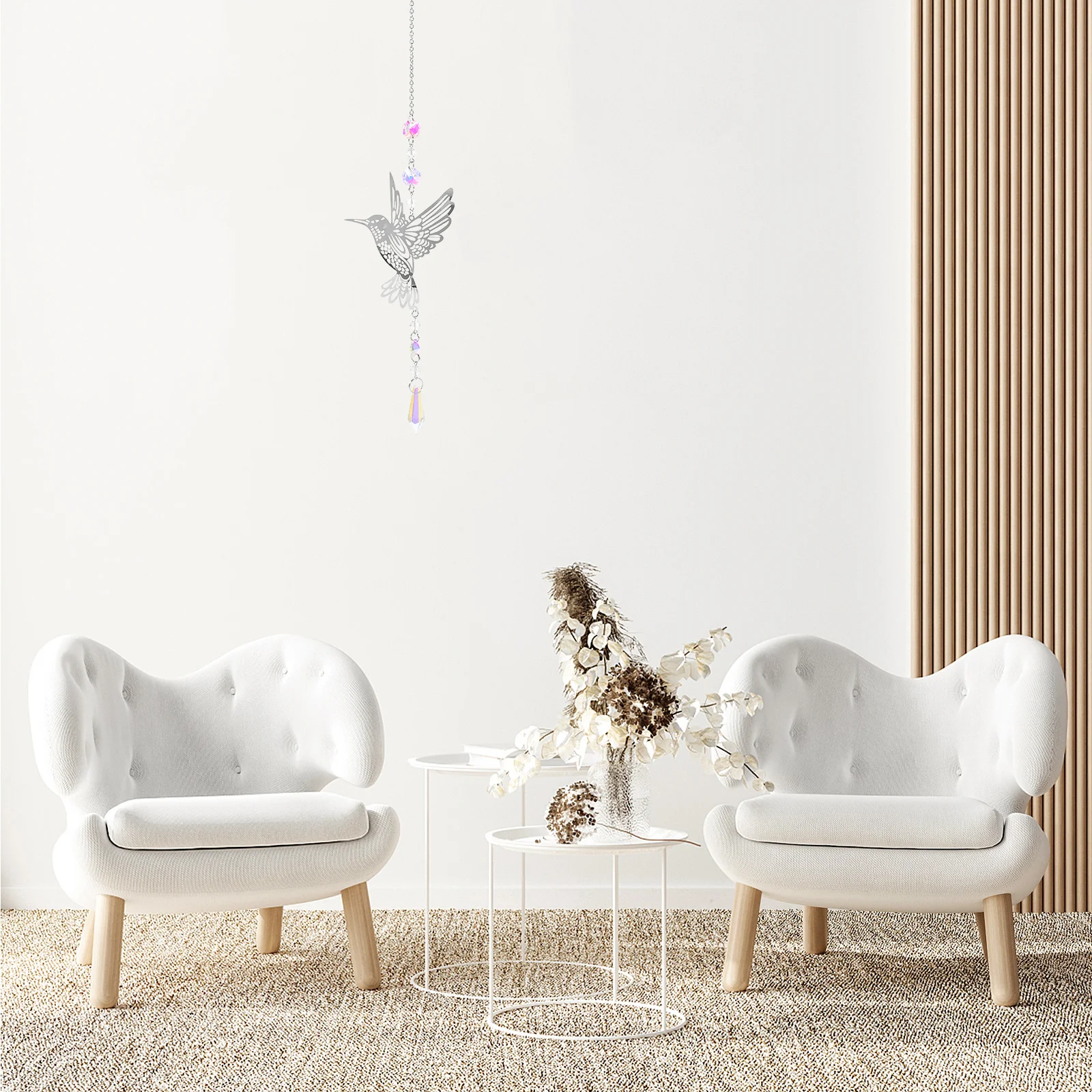 

Crystal Hummingbird Hanging Suncatcher Metal Sun Catcher Decor for Window Garden Balcony Living Room Bedroom Office Indoor