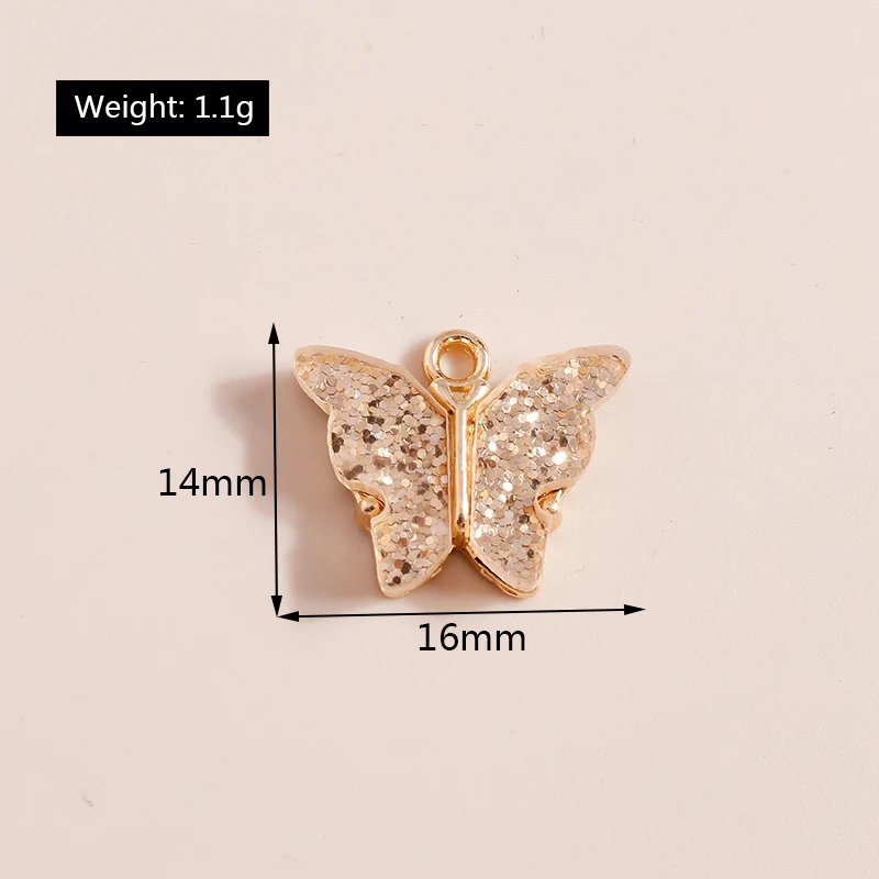 20 Stück 16x14mm Niedliche Bunte Tier- und Schmetterlingsanhänger für Schmuckherstellung, Ohrringe, Anhänger, Halsketten, Armbänder, DIY-Bastelbedarf – Detail 1
