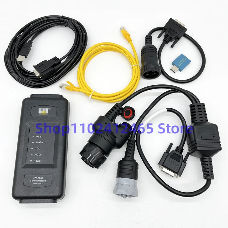 

2021B ET4 Adapter 478-0235 For CAT Truck Excavator Diagnostic Tool Communication With 9+14Pin Ethernet Cable