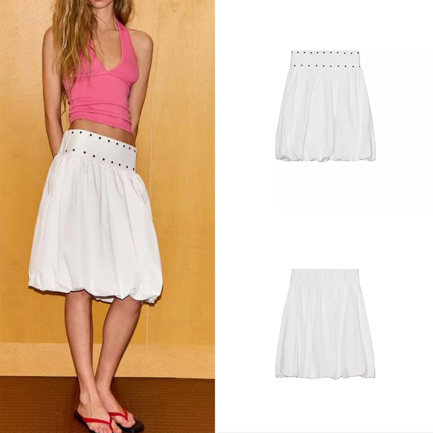 

Модная женская юбка-миди с заклепками и декоративными элементами, весна 2026, новинка, индивидуальный дизайн, идеальная посадка, другие модели