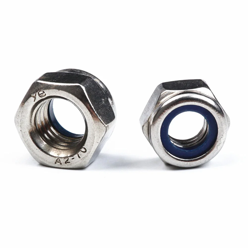 

180Pcs Stainless Steel Lock Nut Set Hexagonal M3- Assorted Sizes Shockproof Anti-Slip for Drilling Equipment Machinery