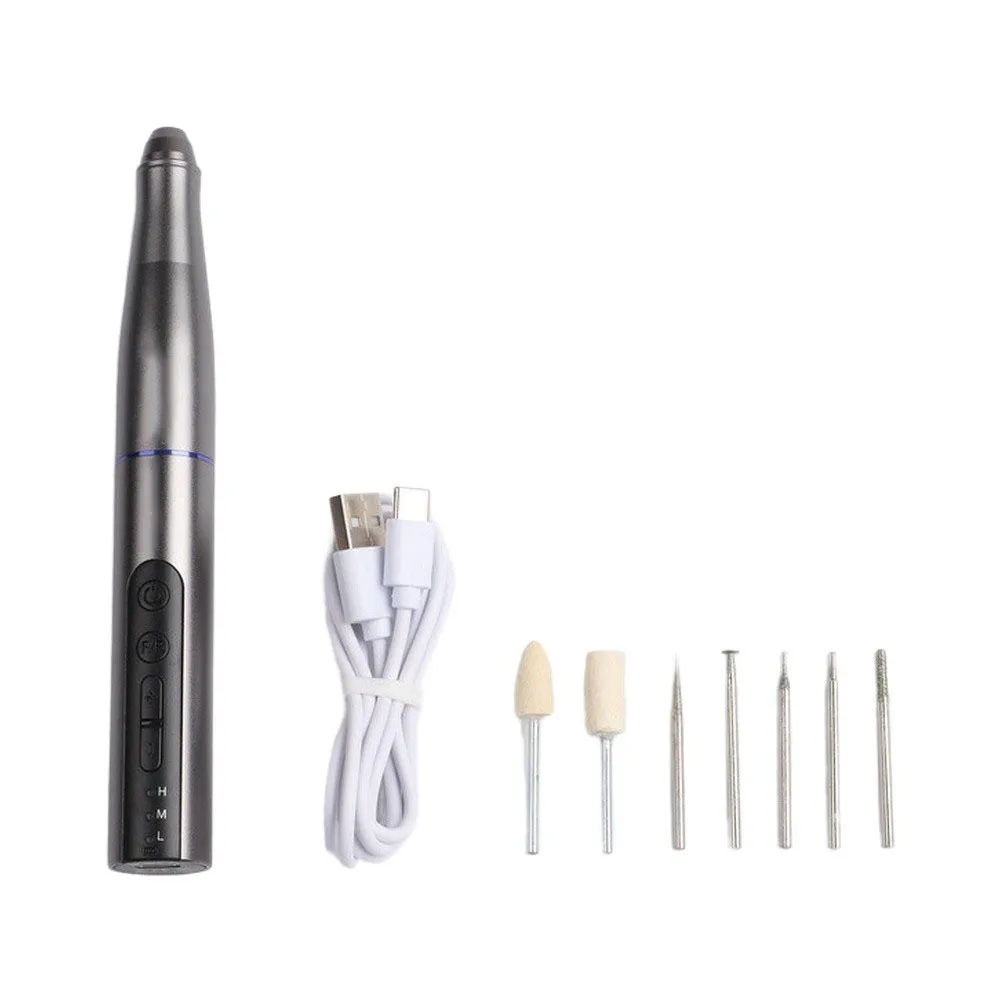 Electric Pen Grinder with 3 Adjustable Speeds and 7 Sanding Heads for IC Board Edge Cutting and LCD Screen Scratch Repair