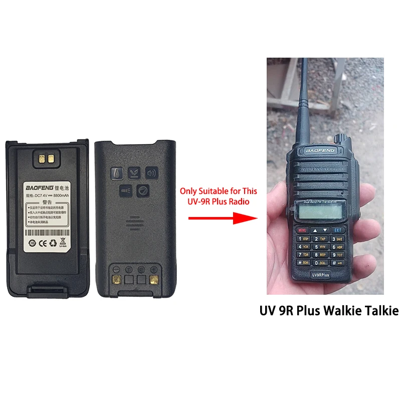 BAOFENG الأصلي UV-9R زائد استبدال بطارية ليثيوم أيون ل باو فنغ اسلكية تخاطب UV9R زائد اتجاهين راديو الفرقة الجديدة #2