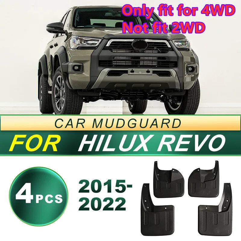 Front & Rear Mud Flap Splash Guard For 2015-2023 Toyota Hilux Revo 4x4 Pickup