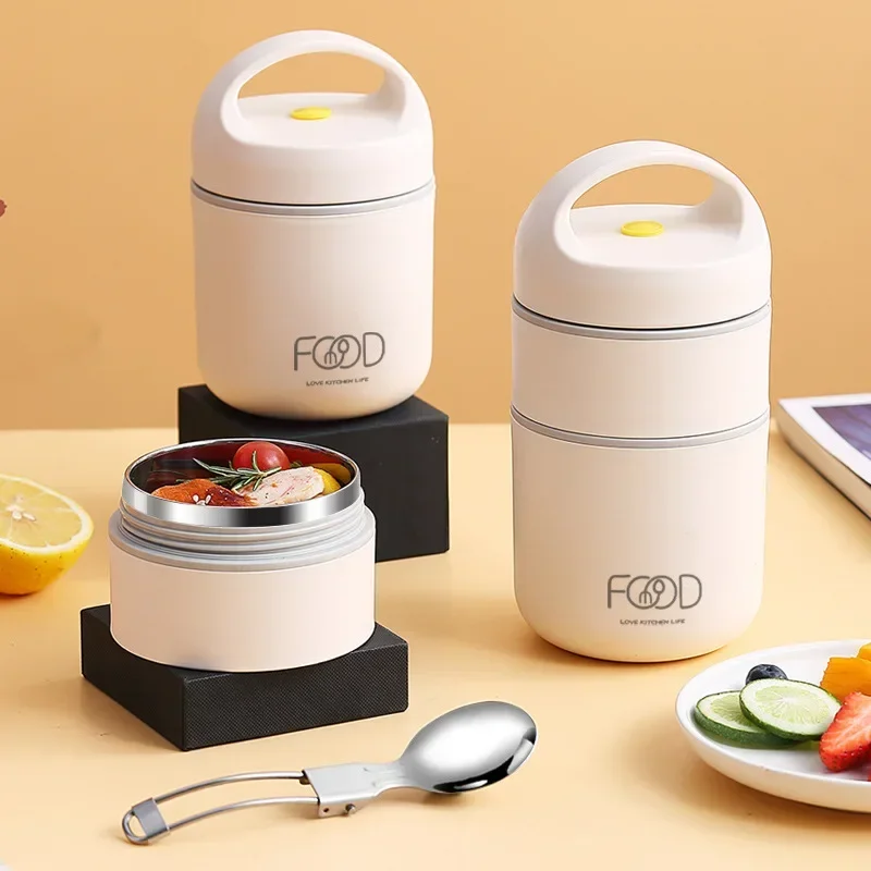 Tragbare Thermische Brei Tasse Isolierung Lunch Box Bento Box Mit Isolierung Tasche Lebensmittel Wärmer Thermos Suppe Tasse Für Schule Im Freien