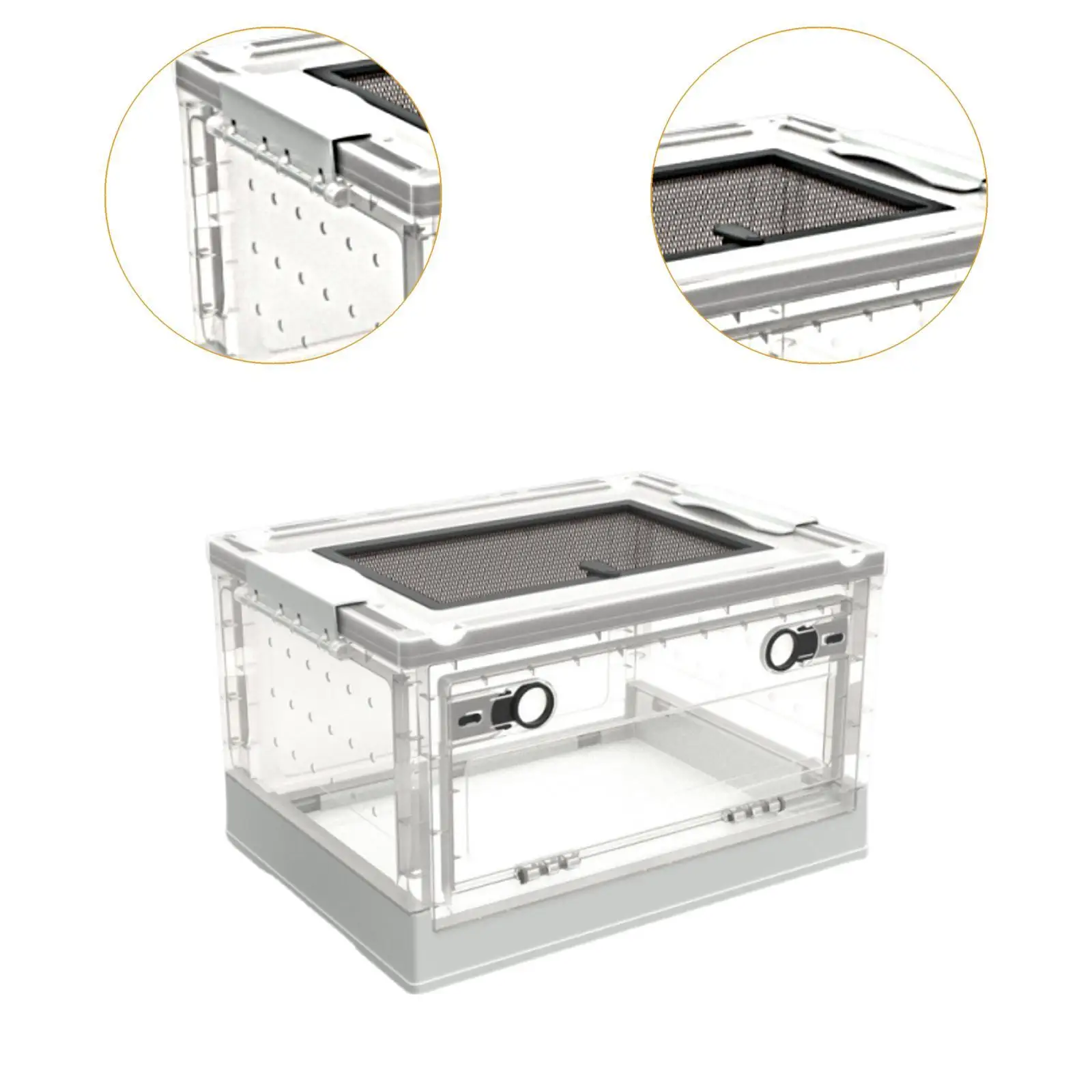 Transparent Foldable Reptile Terrarium Ventilated Box Breeding Tank Desktop Pet Enclosure