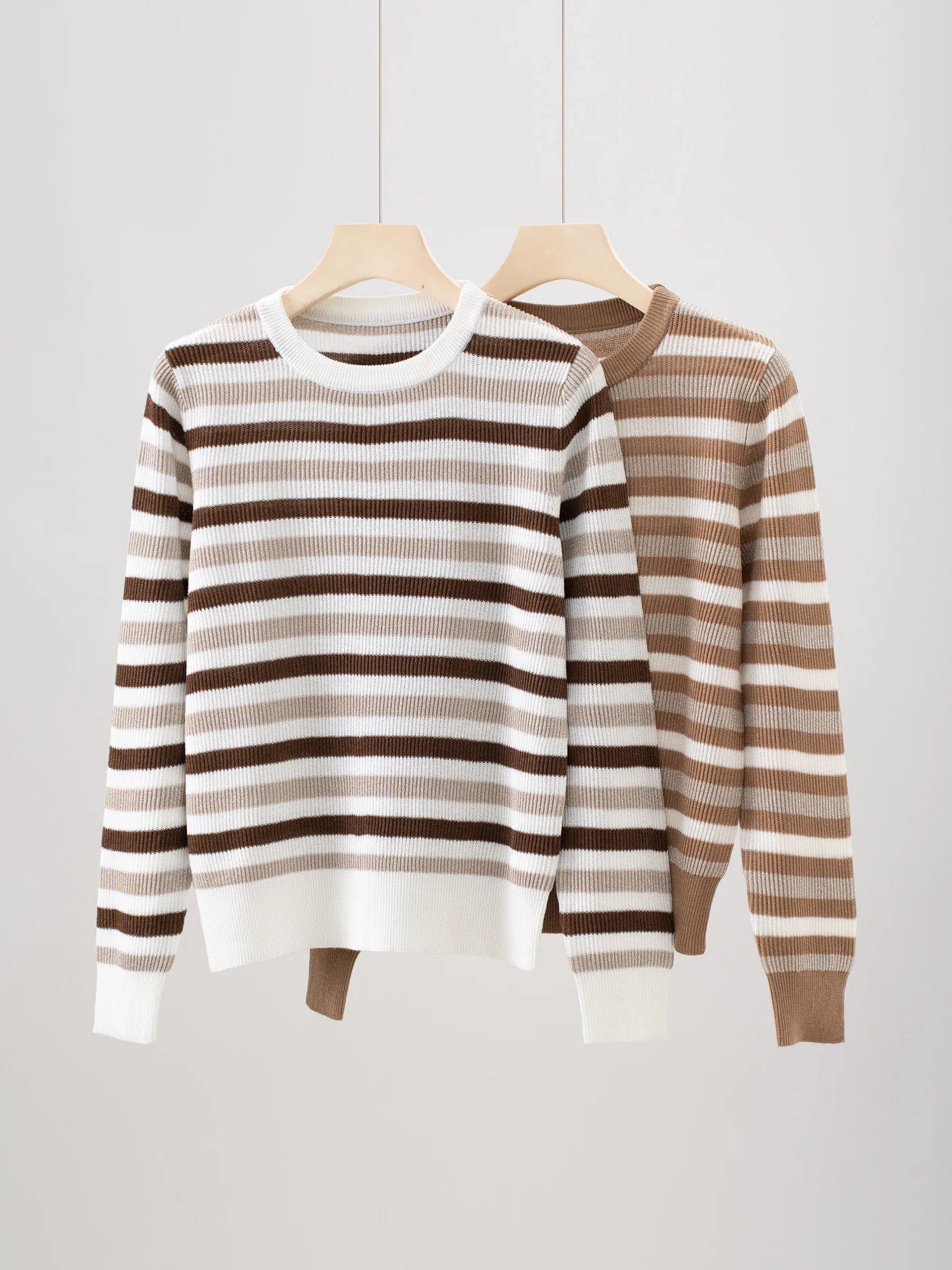 

25 Early Autumn New Linen Gold And Silver Silk Color Knitted Long Sleeve Elastic Round Neck Casual All-Match Tops For Women
