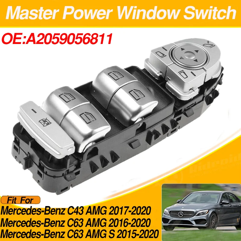 

A2059056811 2229056800 2059056811 Power Window switch for Mercedes-Benz C43 AMG 2017-2020 C63 AMG 2016-2020 C63 AMG S 2015-2020