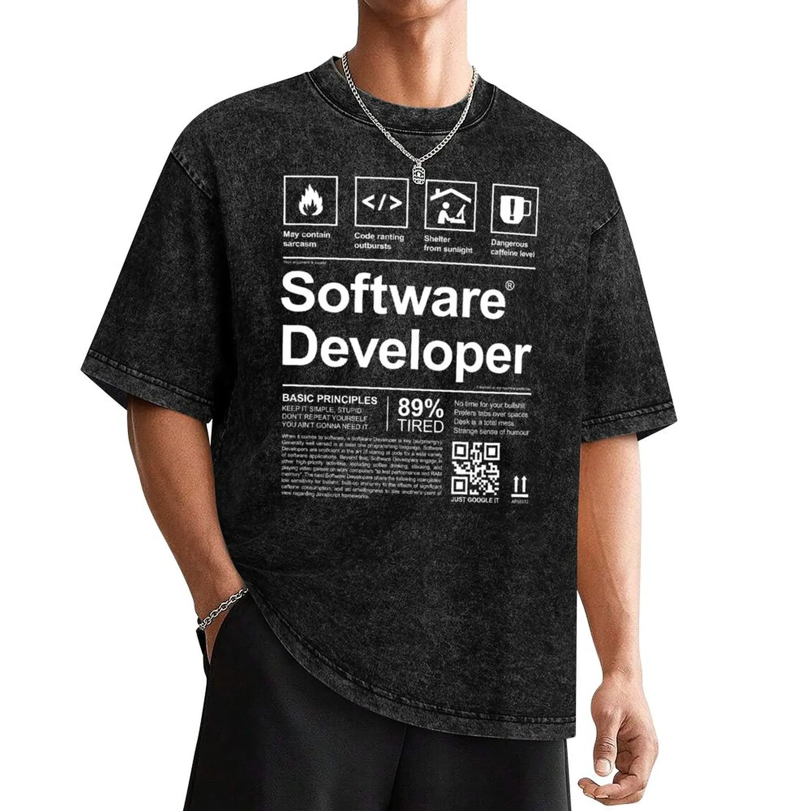 SOFTWARE DEVELOPER LABEL T-Shirt vintage t shirts plus size clothes anime tshirt men t shirt