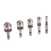 5 Flute Metal M35 Cobalt Countersink Drill Bit Set 82° 5pcs  Hex Shank Countersunk Bit Set Power Tool Accessories