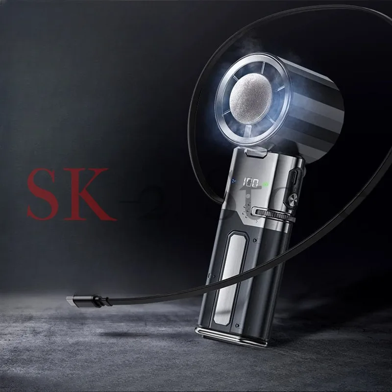 Handheld Semiconductor Ice Compress Cooling Small Fan, High Speed and Quiet, USB Rechargeable, Portable, Ultra-Long Battery Life