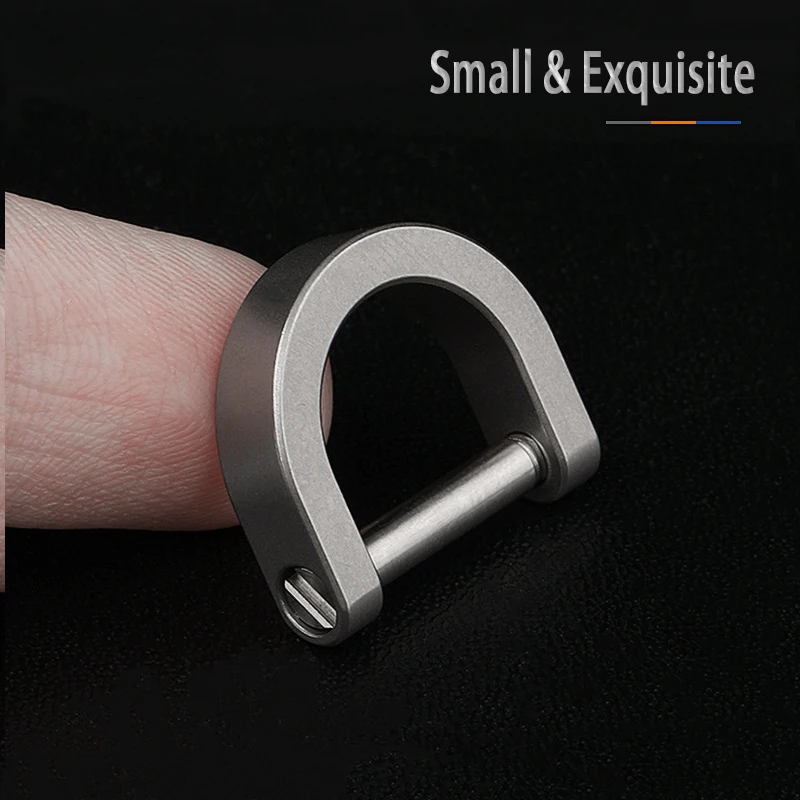 Titanium Alloy Super Light EDC Horseshoe Buckle Men Women Car Keychain Creative Pendant Stirrup D Buckle Key Chain Accessories