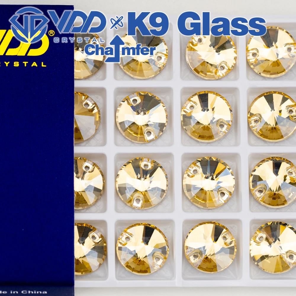 VDD Rivoli Mehrere Farben Top Qualität K9 Glas Nähen Auf Strass Kristall FlatBack Nähen Steine Für DIY Kleidungsstück Hochzeit Kleid – Detail 10