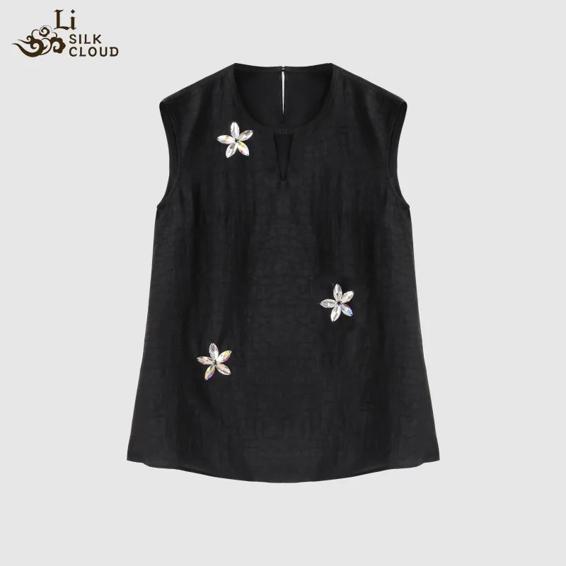 Handmade Traditional Silk Short Sleeve Blouse – Li Silk Cloud Natural Dyed Gambiered Guangdong Silk Loose Tops