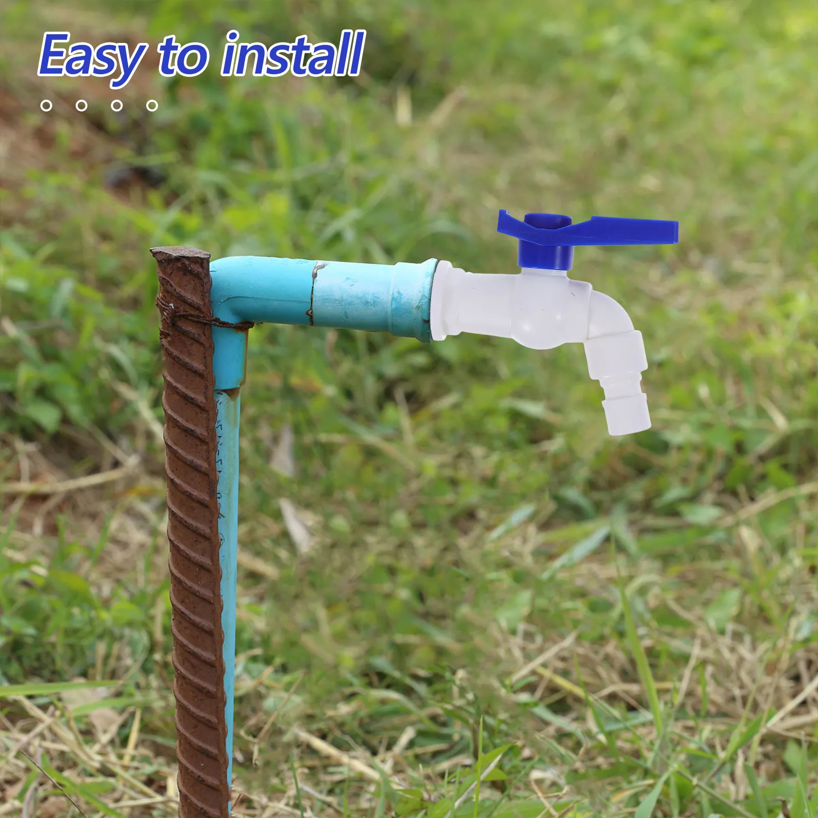 4 Conectores de Manguera de Agua para Exteriores, Válvula de Plástico Resistente para Jardín, Conector para Lavadora, Grifo de Agua