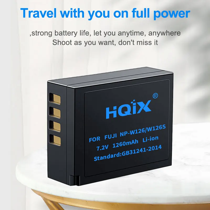 HQIX for Fujifilm XH1 XA20 XT30 X100V XT200 X-pro1 HS30 x-pru2 x-pro3 HS50 HS33 HS35EXR Camera NP-W126S Dual Charger Battery