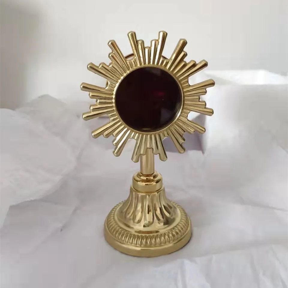 

Holy Box Ostensorium Catholic Holy Exquisite Pure Copper Reliquary Christian Monstrance Church Gift Home Decoration