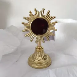 Brass Holy Box for Home Decoration, Exquisite Holy Box, Religious Christian Monstrance Church Gift