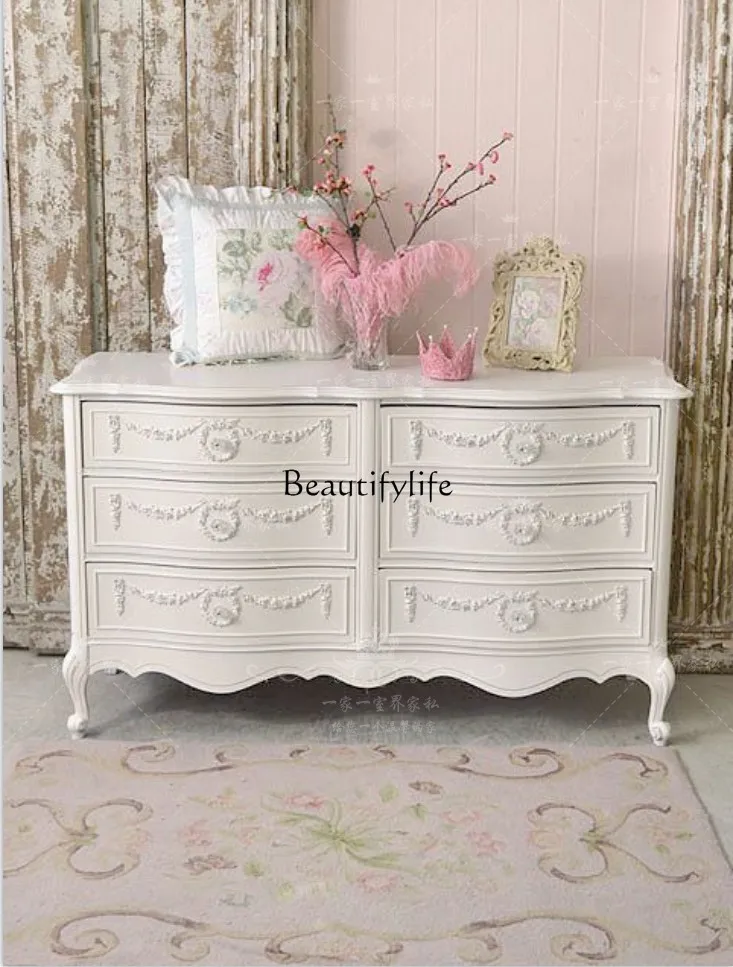 - * خزانة مدخل من الخشب الصلب المنحوت على شكل زهرة، خزانة تخزين لغرفة النوم في الريف الأمريكي #5