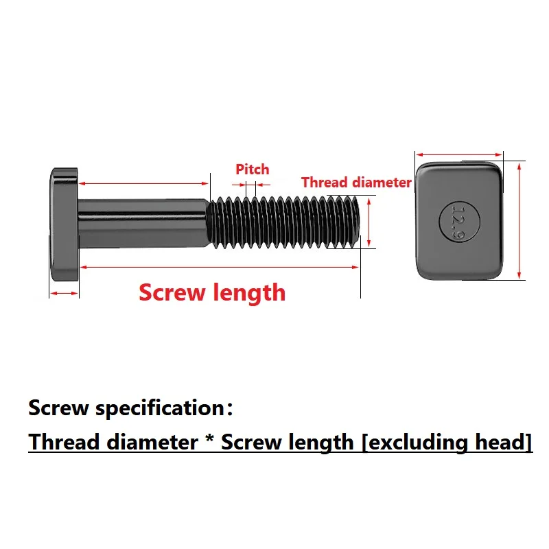 12.9 Level T-shaped Square Head Screw Mold Pressure Plate Screw Punching Machine Tool T-shaped Bolt M12 M14 M16 M18 M20 M22~M30