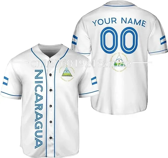 

2024 New Nicaragua Baseball Shirt 3D Printed Men's and Women's Casual Shirt Free Customized Name Baseball Shirt