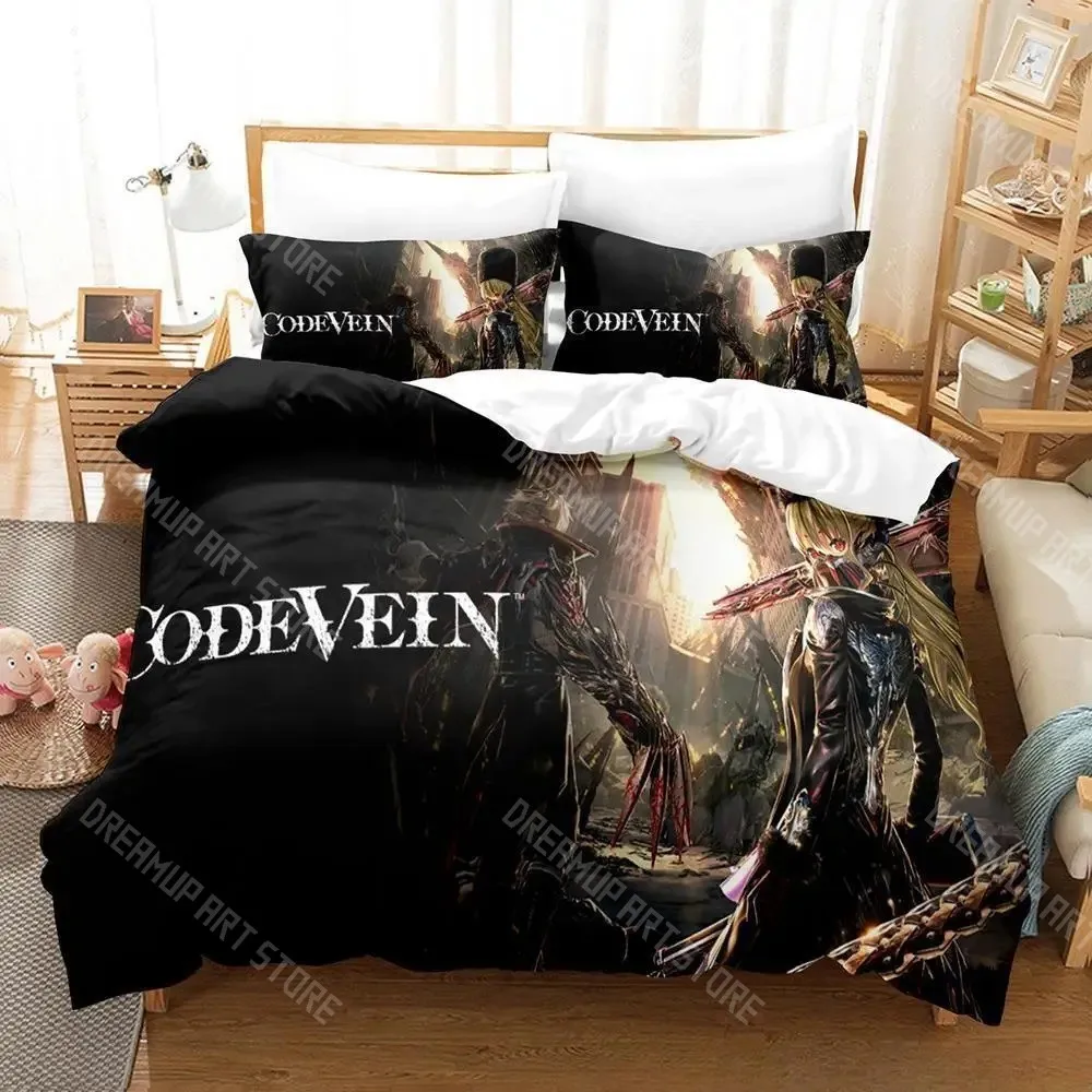 3D Printed CODE VEIN Game Bedding Set for Boys Girls Duvet Cover And Pillowcase Included Twin Queen King Full Single Double Size