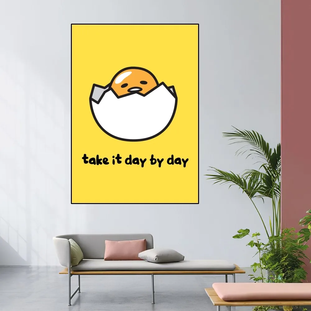 MINISO Gudetama Kawaii Poster Home Room Decor Livingroom Bedroom Aesthetic Art Wall Painting Stickers