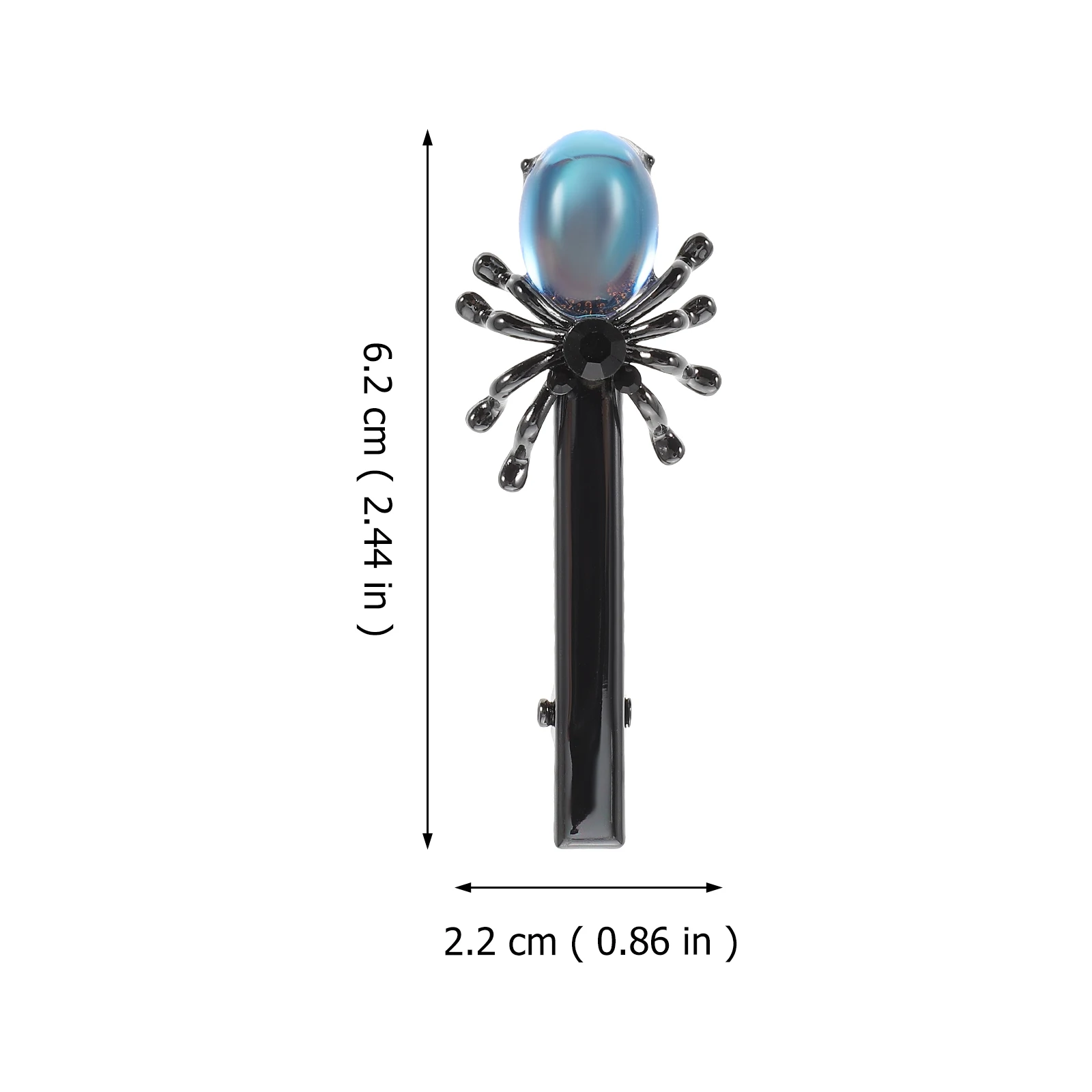 

2Pcs Spider Hairpin Clips Gothic Accessories Halloween Barrettes Glass Women Hairpins Durable Zinc Alloy Material Long Life