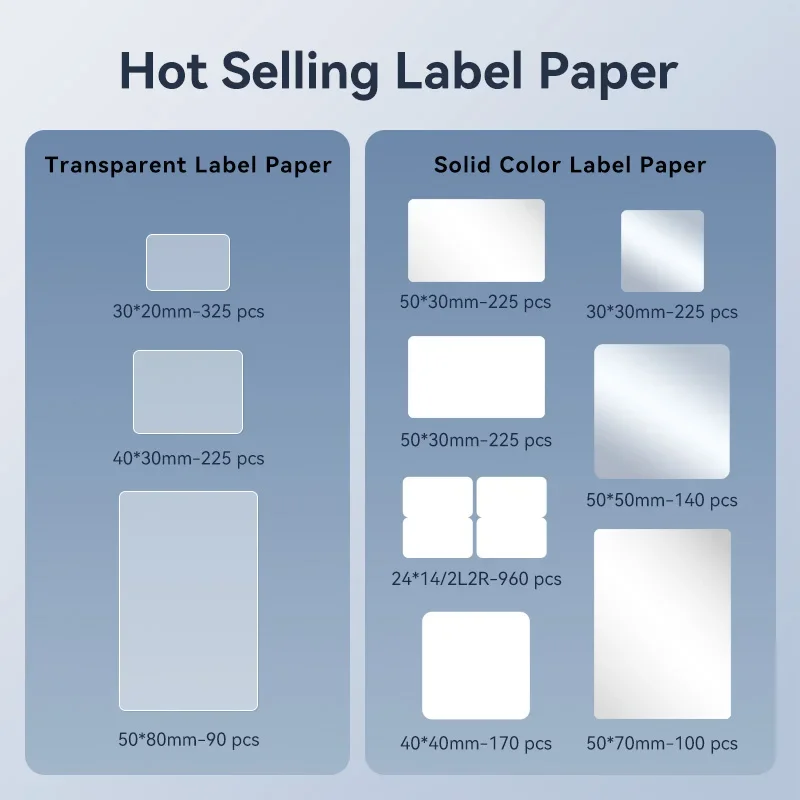 Niimbot M2 Thermal Transfer Label Paper Color Printing Ribbon White/Silver/Transparent/Cable Label Stickers Long-term Storage