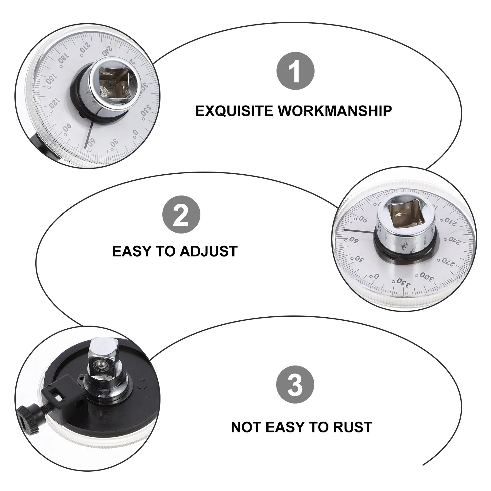 Adjustable Torque Wrench Kit with Clear Scale and Click Feedback for Auto Garage DIY Repair Mechanical All Steel Construction