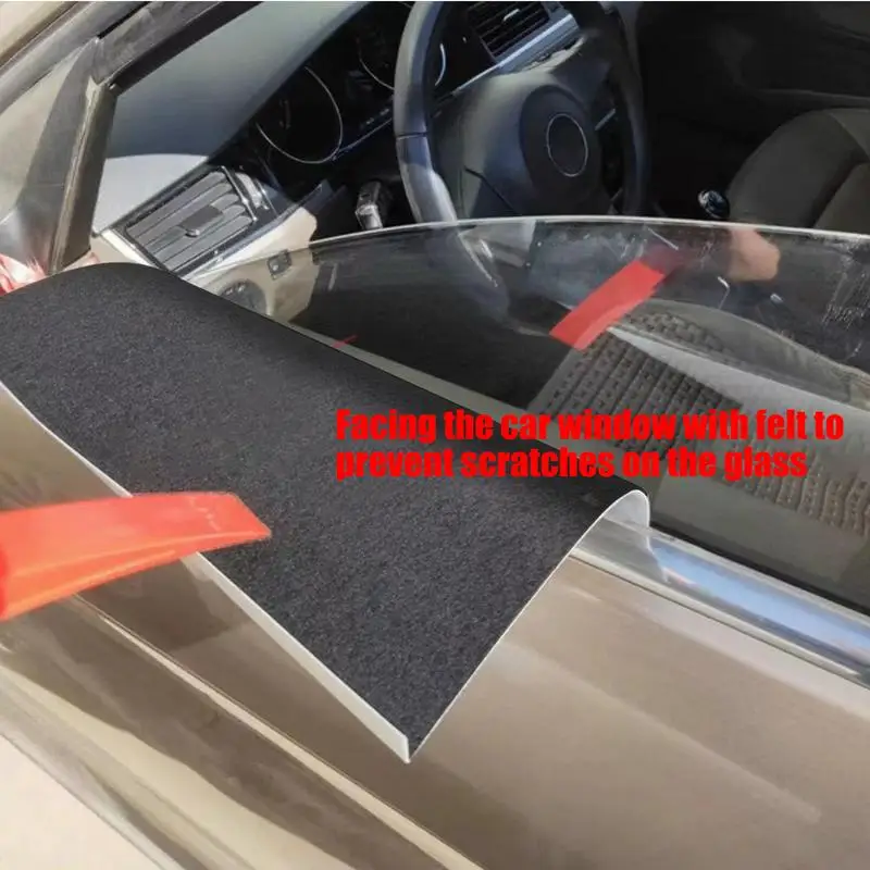 Dent Repair Window Guard Stainless Steel Window Protector UV Resistant Car Dent Removal Tool With Felt For Car Enthusiasts