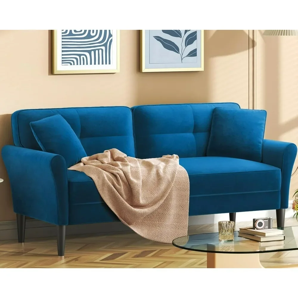 Couch, Loveseat Sofa, Comfy Sofas for Living Room 3min No Tool Fast Assembly, Small Couch for Bedroom, Velvet Sofas Couch