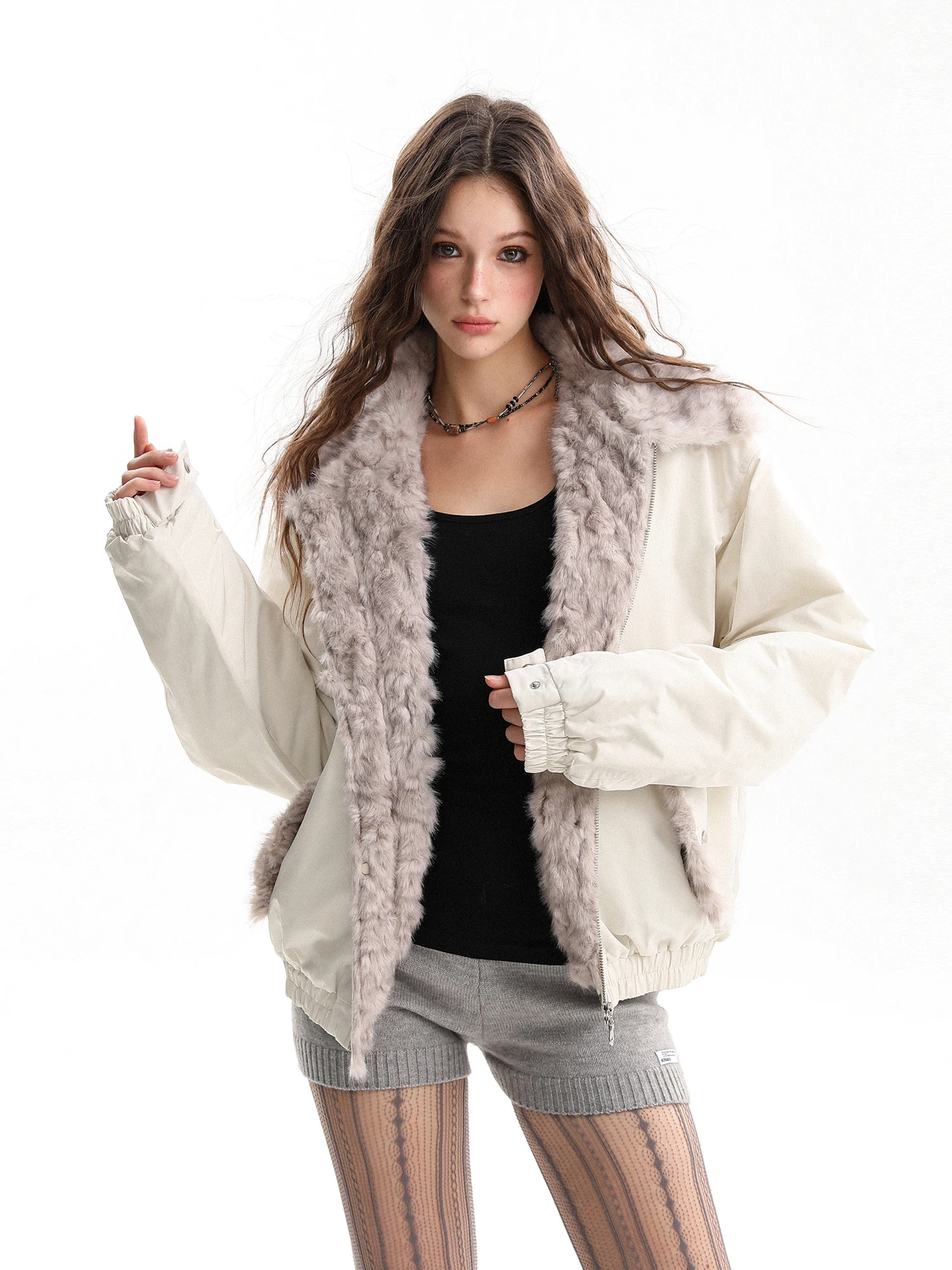 

Утепленная зимняя хлопковая куртка-парка Biggold для женщин с меховым воротником, отложным воротником, теплая верхняя одежда, повседневный стиль