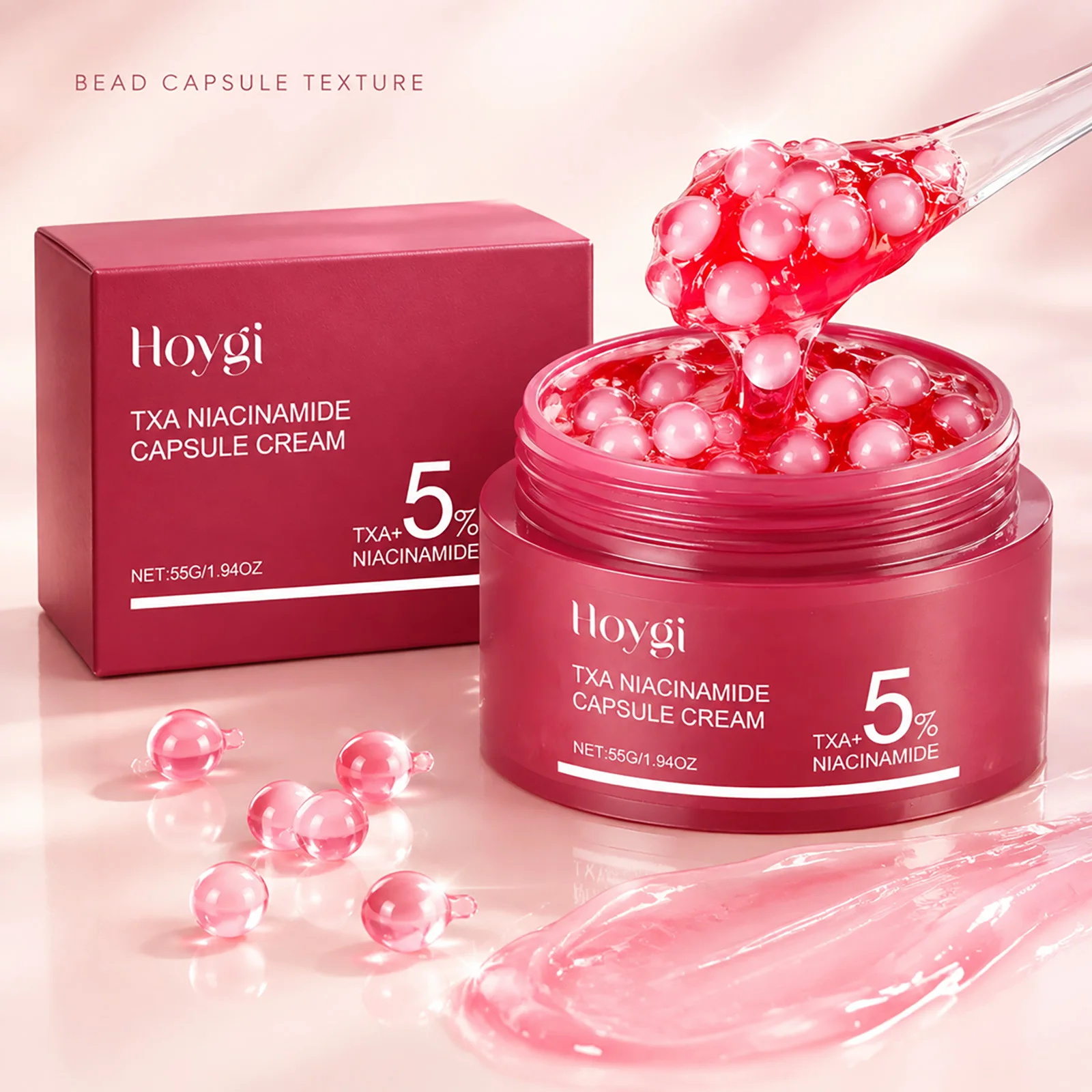 55g Nicotinamide Moisturizing Capsule Cream Nourishing Hydration Skin Lock in Moisture Refreshing Facial Care Cream for Dry Skin