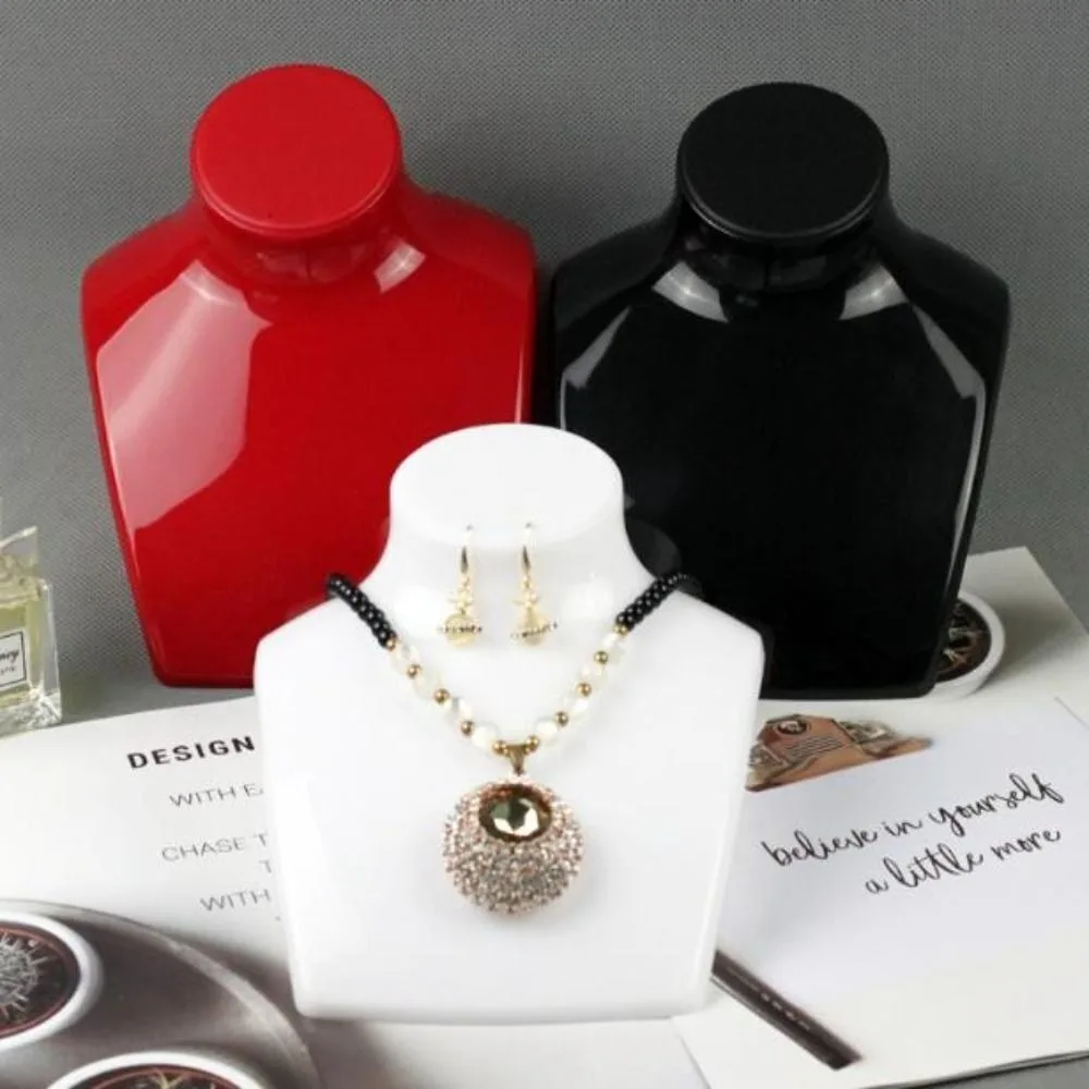 

Fashion Acrylic Necklace Bust Stand Practical Long Use Chain Holder Elegant Necklace Display Organizer Home Retail Store