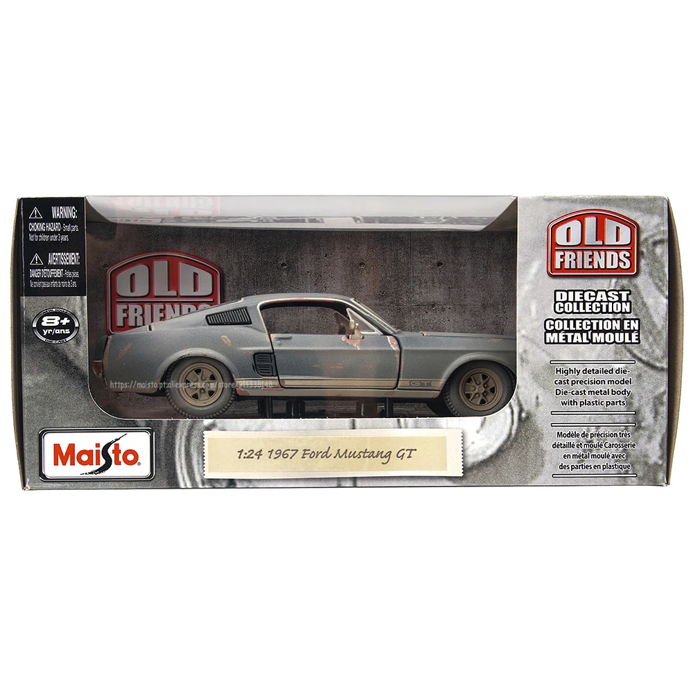 Maisto 1:24 1967 Ford Mustang GT Make old Modified version Highly-detailed die-cast precision model car Model collection gift